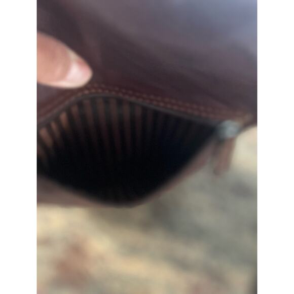 Jack Georges Voyager Horsehoe Leather Crossbody Bag Handstained GORGEOUS - Picture 9 of 15